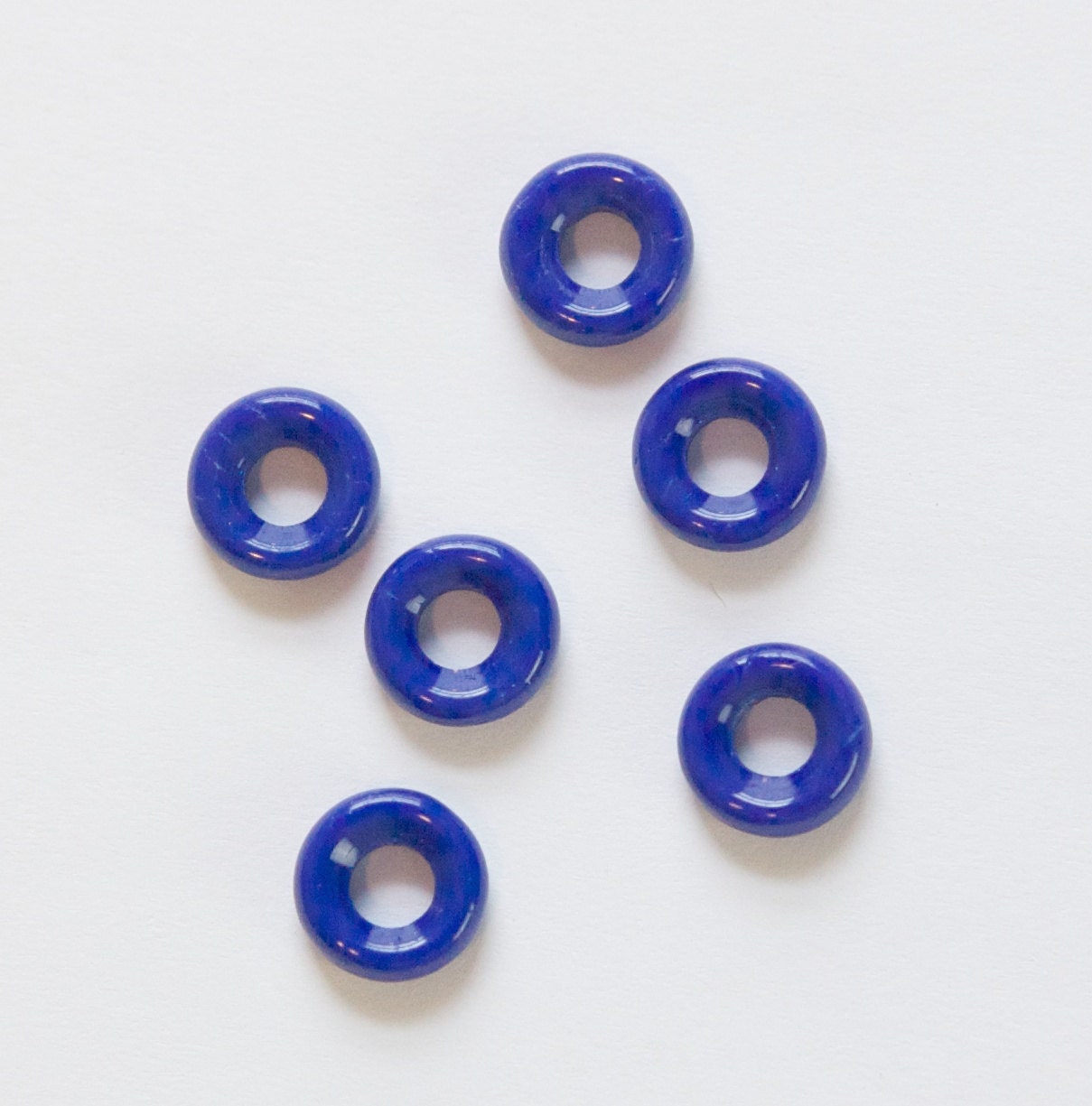 Preciosa Smooth Lapis Blue Glass Ring Link 9mm (20) czh021G