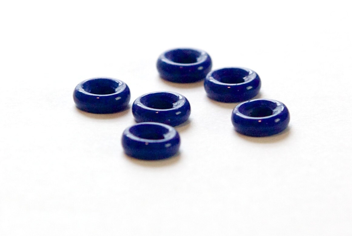 Preciosa Smooth Lapis Blue Glass Ring Link 9mm (20) czh021G