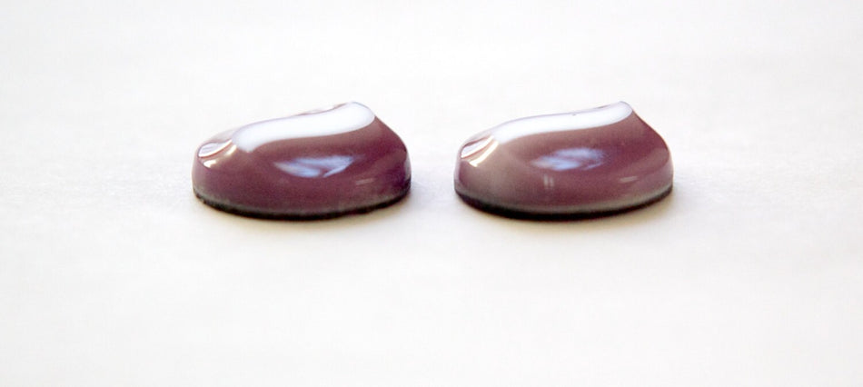 Vintage Purple Glass Cabochon with Raised White Swirl 18mm (2) cab851A
