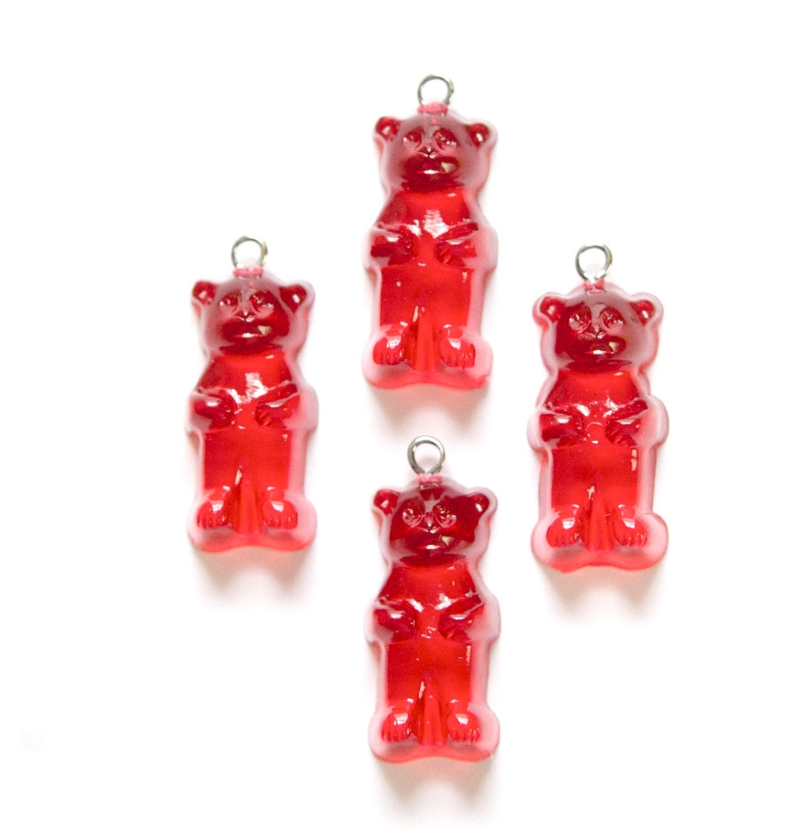 Red Gummi Bear Charms Drops (4) chr152C