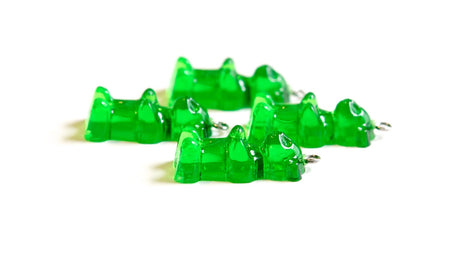 Green Gummi Bear Charms Drops (4) chr152E