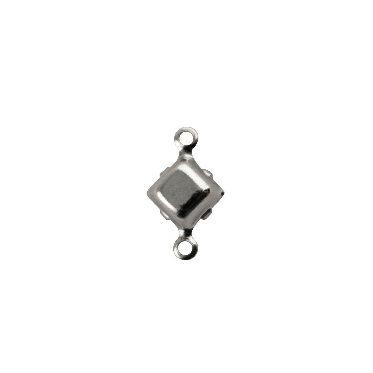 6mm Yellow Moonglow Glass Square Stone in 2 Loop Setting