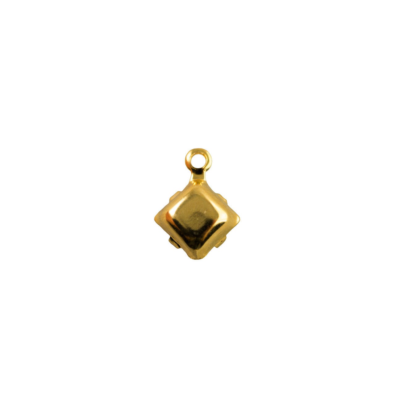 6mm Beige Moonglow Glass Square Stone in 1 Loop Setting