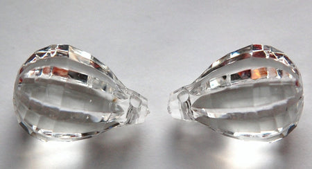 Vintage Crystal Clear Faceted Acrylic Pendants Drops Sm pnd072