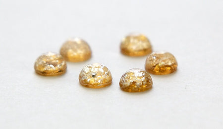 Vintage Golden Topaz Opal Glass Cabochons Japan 7mm (4) cab3003D