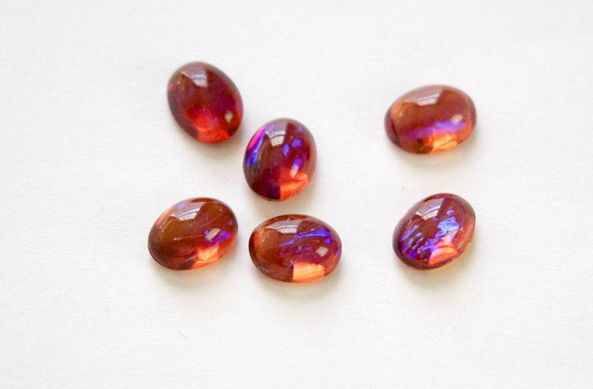 8x6mm Mexican Opal Glass Cabochons (6)