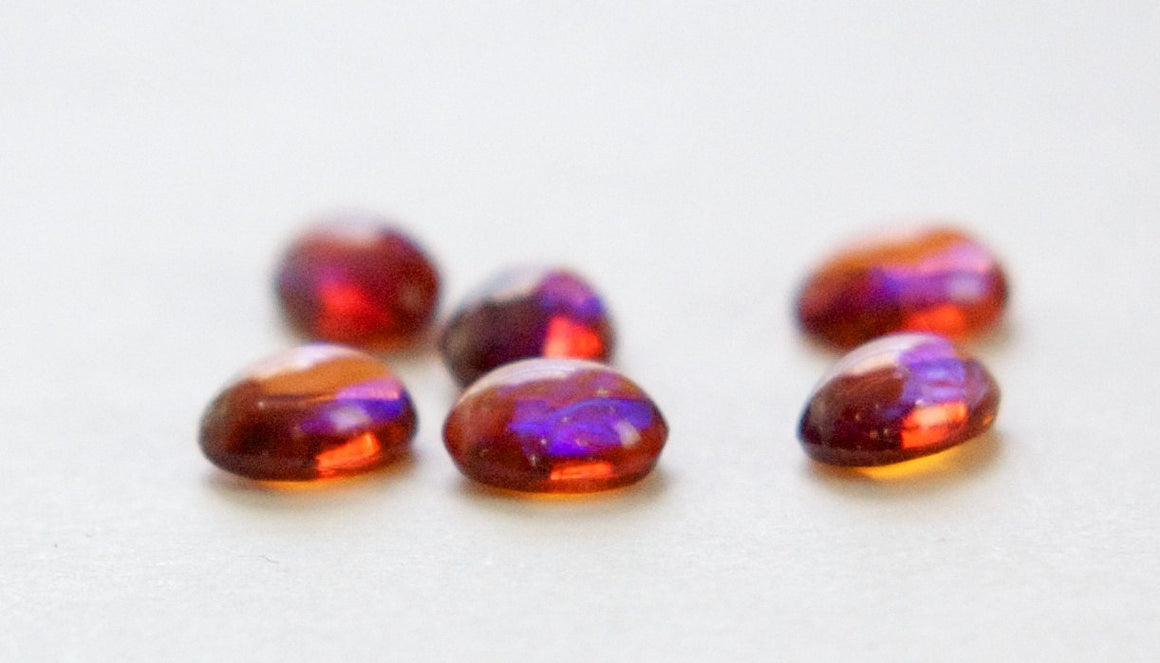 8x6mm Mexican Opal Glass Cabochons (6)