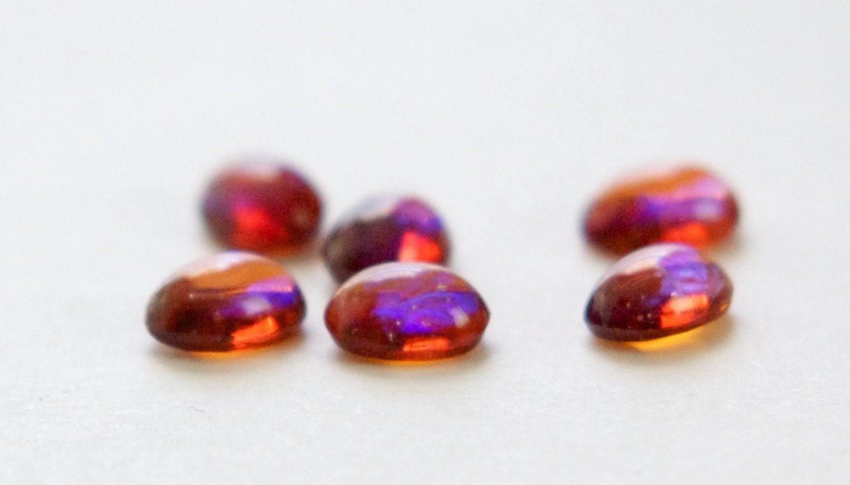 8x6mm Mexican Opal Glass Cabochons (6)