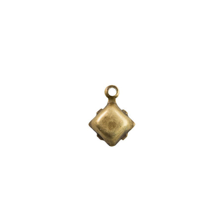 6mm Navy Glass Square Stone in 1 Loop Setting