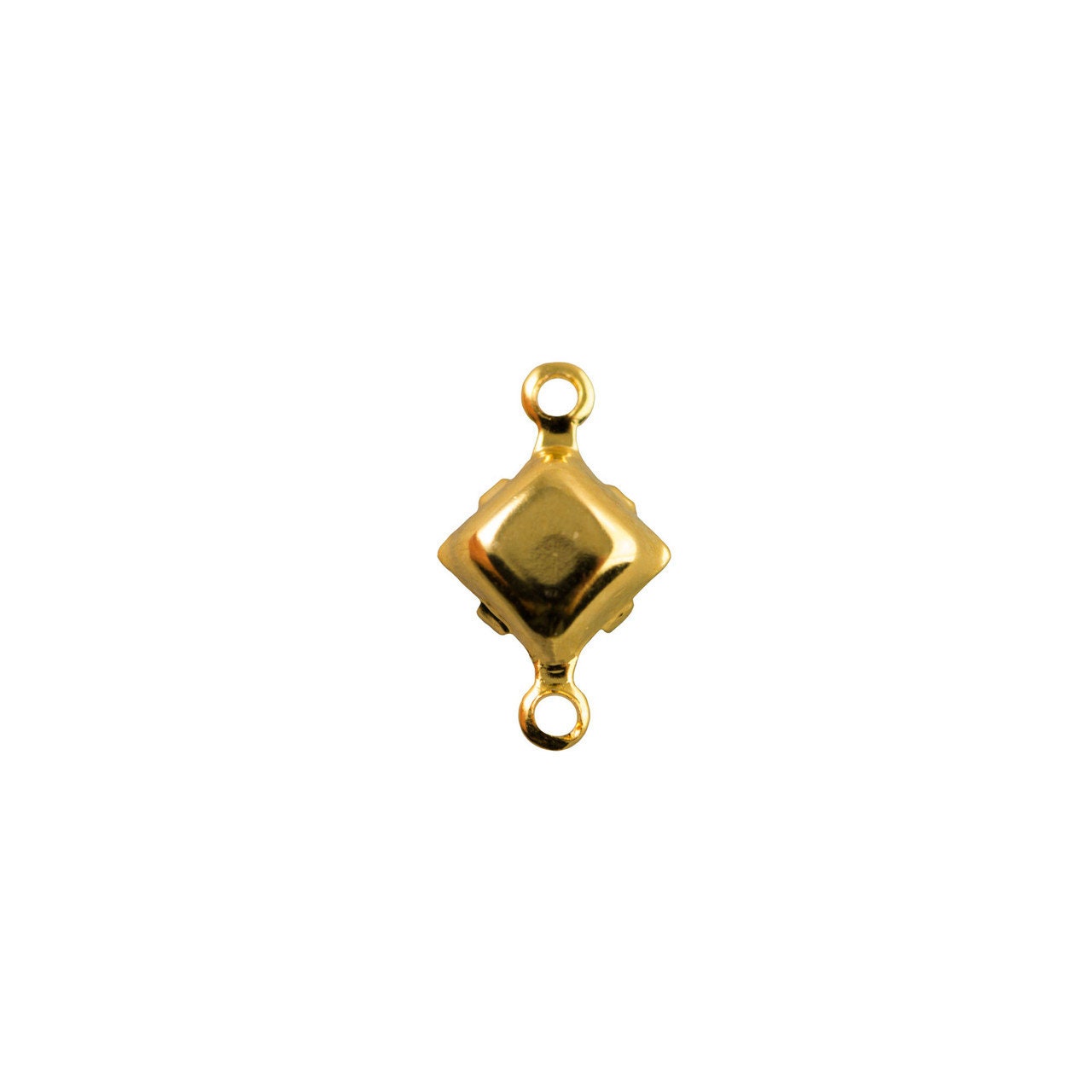 6mm Navy Glass Square Stone in 2 Loop Setting