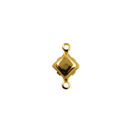 6mm Pink Givre Faceted Glass Square Stone in 2 Loop Setting