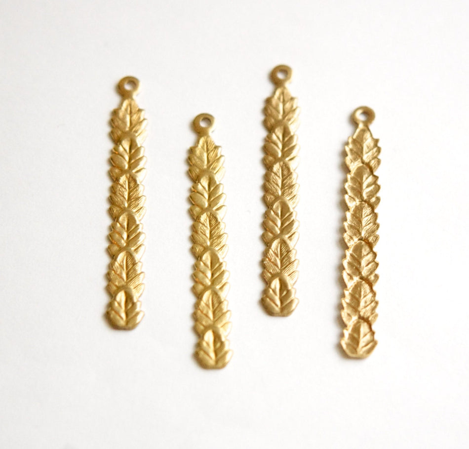 Raw Brass 1 Loop 6 Leaf Layered Pendant 43mm (6) mtl423A