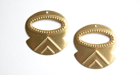 1 Hole Raw Brass Rounded Hoop Tribal Pendant (6) mtl427B