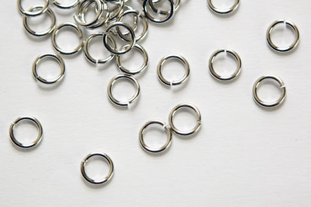 7mm OD Open Shiny Silver Plated Jump Rings 18 Gauge Made in the USA (100) fnd201E