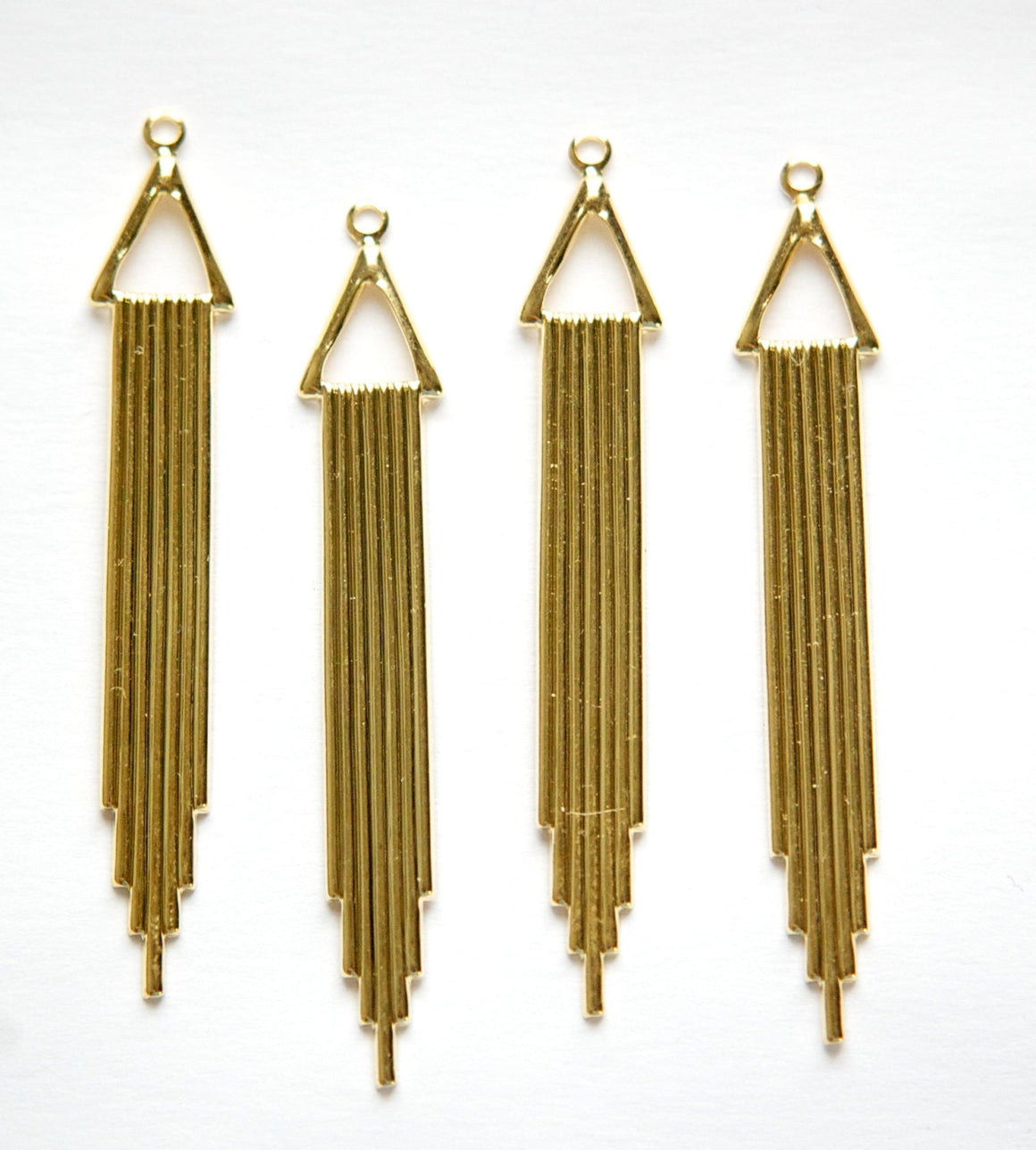 Gold Plated Long Deco Drop with Triangle and Loop (6) mtl372D