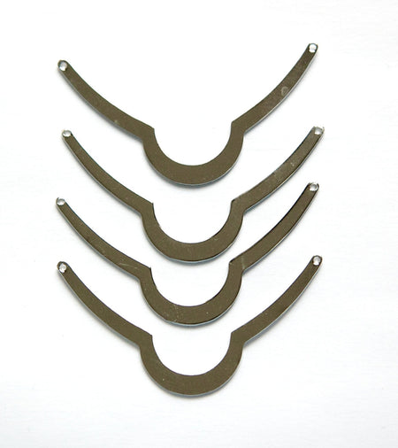 2 Hole Silver Plated Scalloped Connector Pendants (6) mtl045G