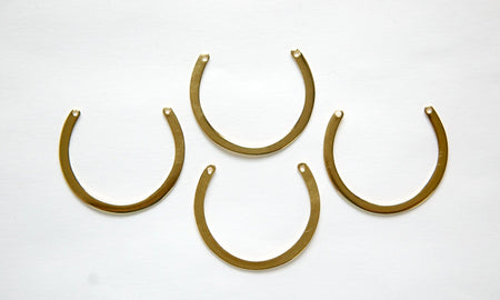 2 Hole Gold Plated C Shaped Partial Circle Pendant Charms (8) mtl386D