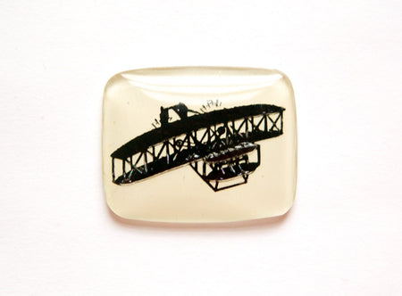 Vintage Airplane Biplane Intaglio Cabochon (1) int018A