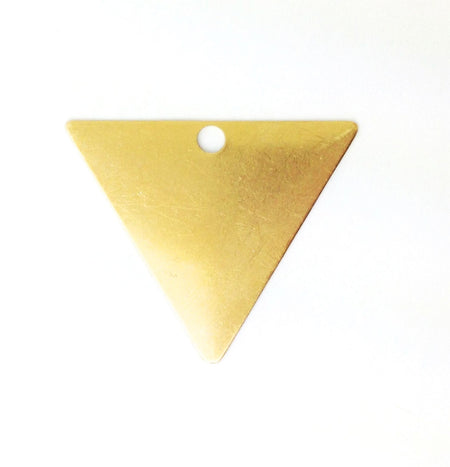 Big Hole Raw Brass Triangle Pendant (6) mtl432A