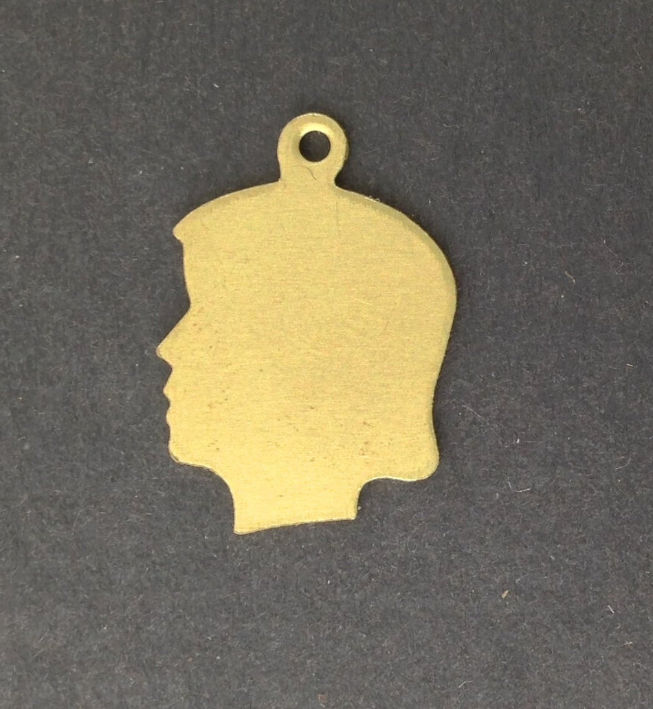 Solid Raw Brass Girl Silhouette Charm with Loop (6) chr211B