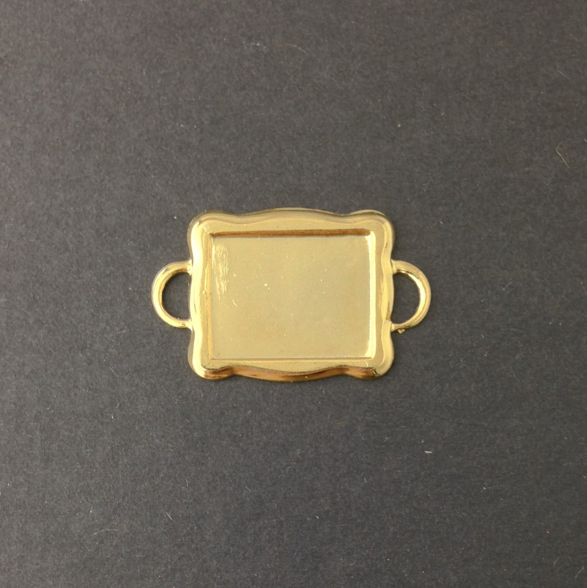 2 Loop Gold Plated Connector Setting Scallop Edge 16x12mm (6) mtl358R