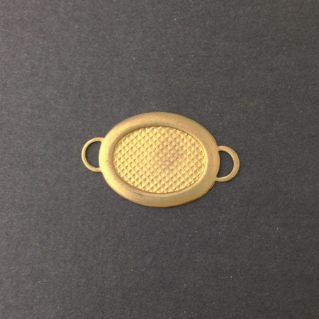 2 Loop Raw Brass Connector Setting Rolled Edge 18x13mm (6) mtl358B