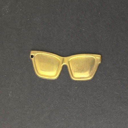 Raw Brass Sunglasses Charm Pendant 32x12mm (6) mtl059