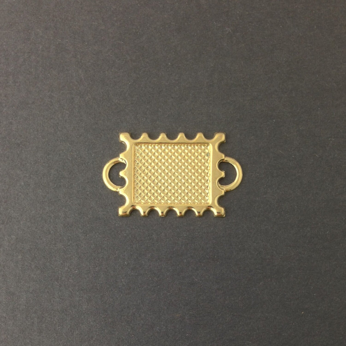 2 Loop Gold Plated Connector Setting Deep Scallop Edge 16x12mm (6) mtl358Q