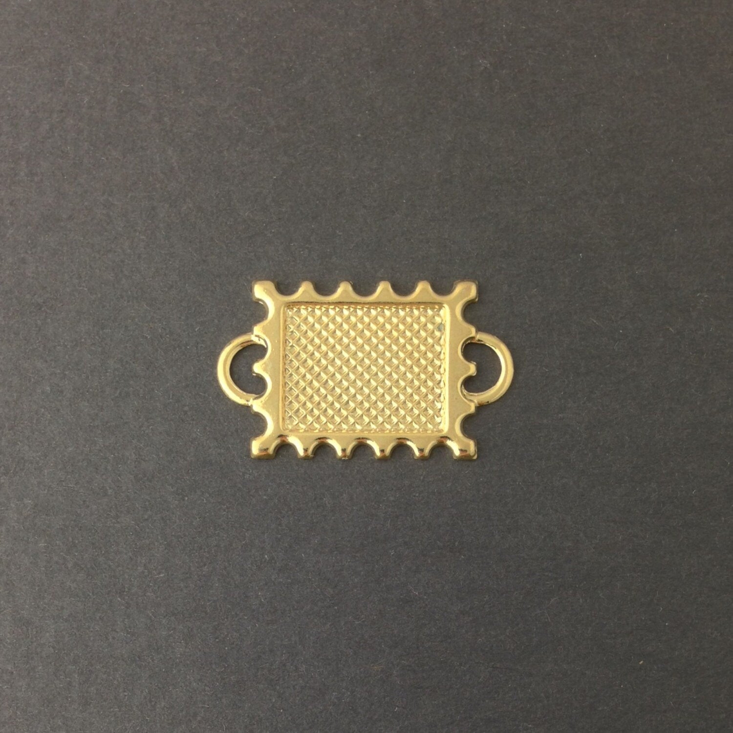 2 Loop Gold Plated Connector Setting Deep Scallop Edge 16x12mm (6) mtl358Q