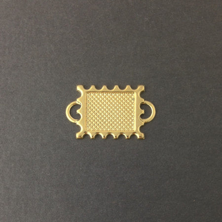 2 Loop Gold Plated Connector Setting Deep Scallop Edge 16x12mm (6) mtl358Q