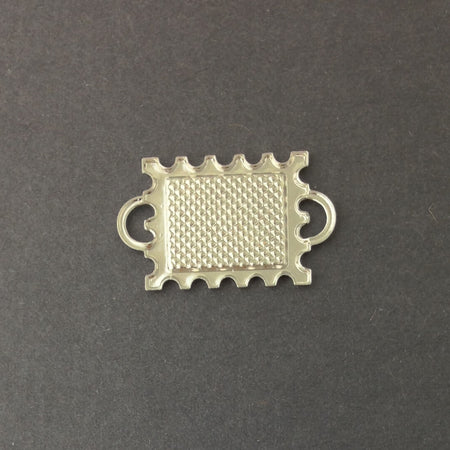 2 Loop Silver Plated Connector Setting Deep Scallop Edge 16x12mm (6) mtl358K