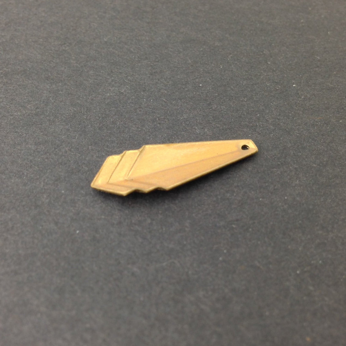 Raw Brass Layered Triangle Pendant Charm Drop 24x10mm (6) mtl065J