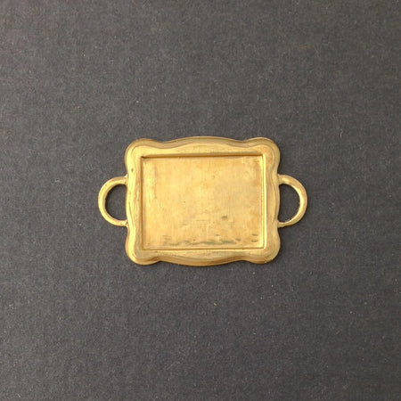 2 Loop Raw Brass Connector Setting Scallop Edge 16x12mm (6) mtl358E