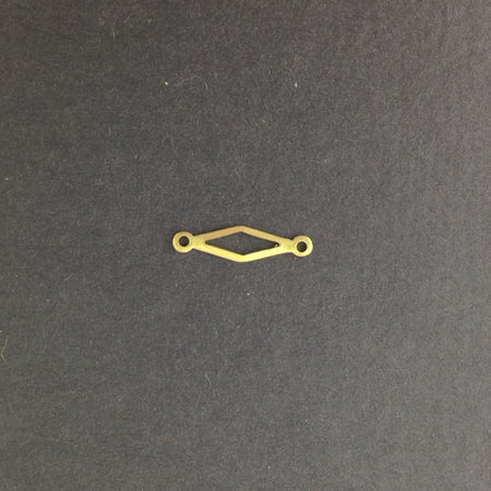 2 Loop Raw Brass Open Diamond Connector Drops (15) mtl359F