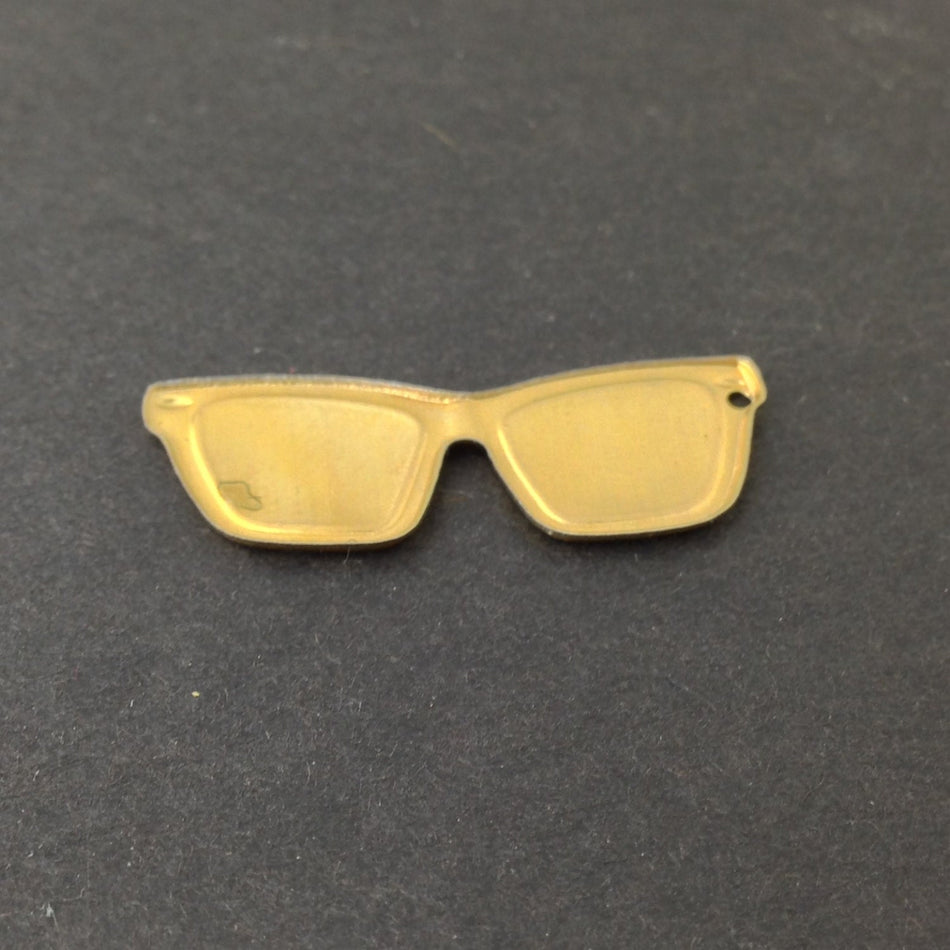 Raw Brass Sunglasses Charm Pendant 32x12mm (6) mtl059