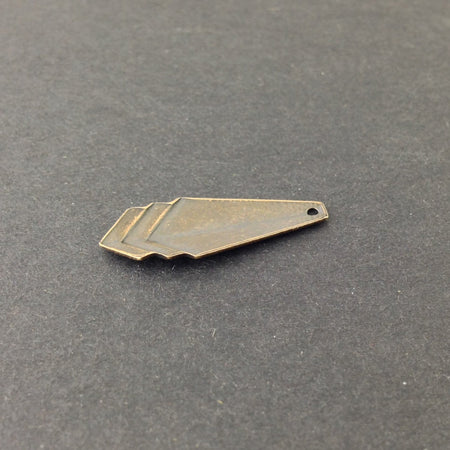 Brass Ox Layered Triangle Pendant Charm Drop SM (6) mtl065M