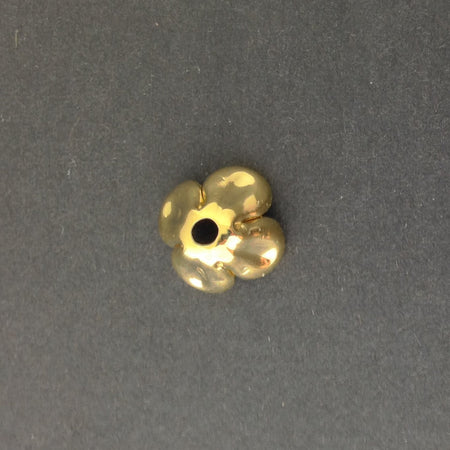 Gold Plated Rounded 4 Petal Bead Cap (8) mtl072B