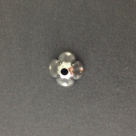 Silver Plated Rounded 4 Petal Bead Cap 12mm (8) mtl072A