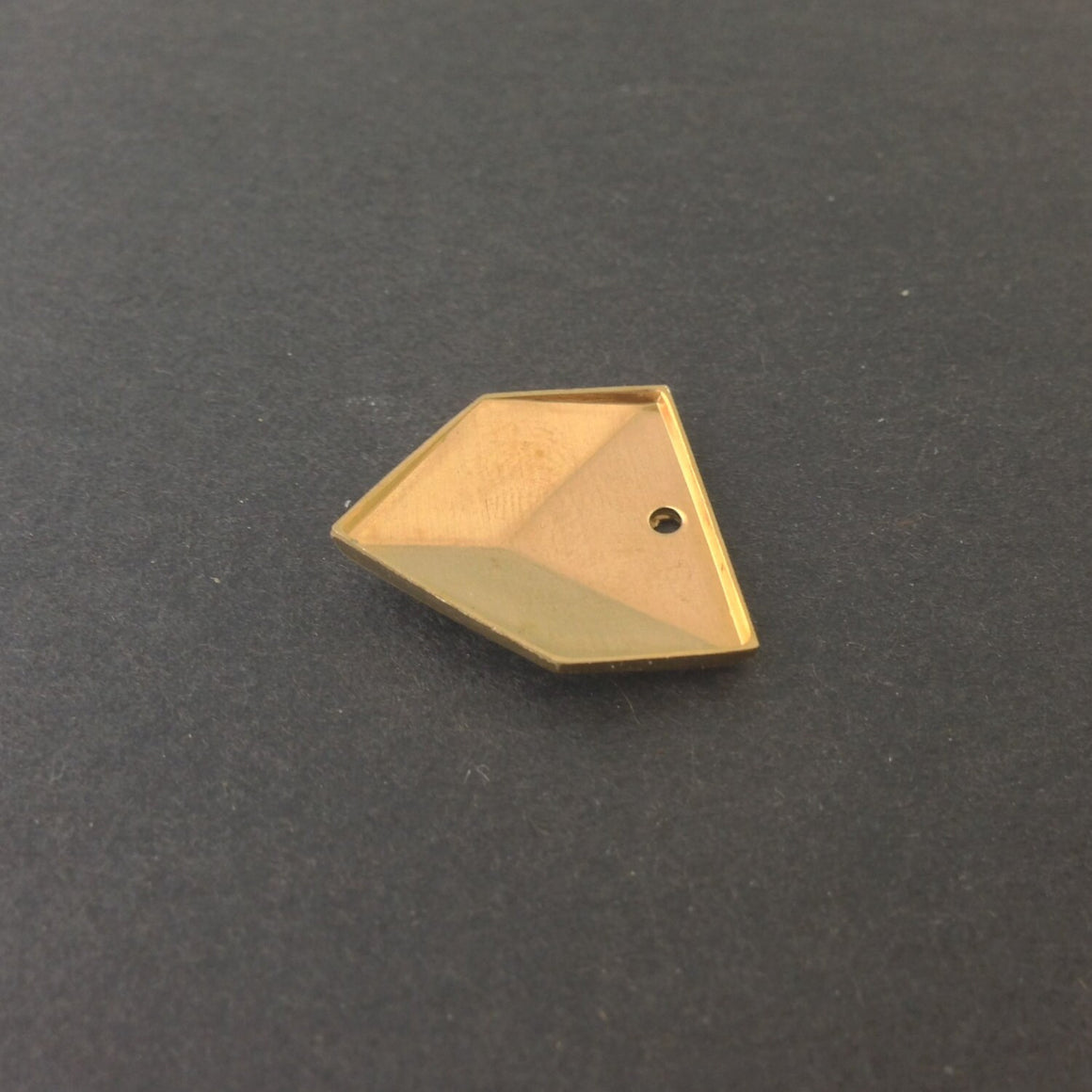 1 Hole Raw Brass Geometric Triangle Charms Drops 18x18mm (6) mtl076
