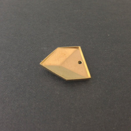 1 Hole Raw Brass Geometric Triangle Charms Drops 18x18mm (6) mtl076