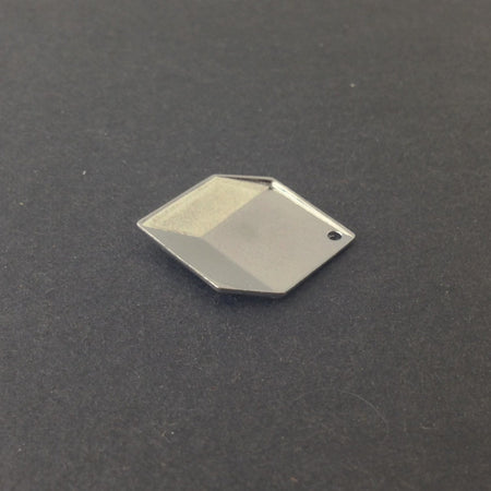 1 Hole Silver Plated Geometric Square Charms Drops 22x16mm (6) mtl076D