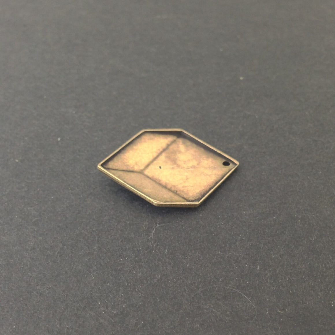 Brass Ox Plated Geometric Square Charms Drops 22x16mm mtl076F
