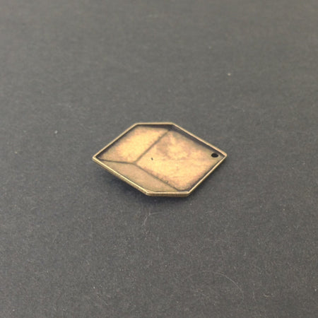 Brass Ox Plated Geometric Square Charms Drops 22x16mm mtl076F