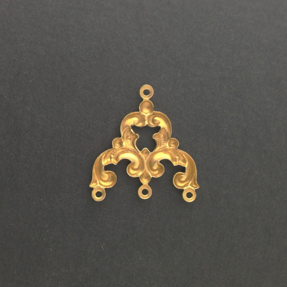 4 Loop Raw Brass Scrolled Chandelier Pendant Findings mtl084
