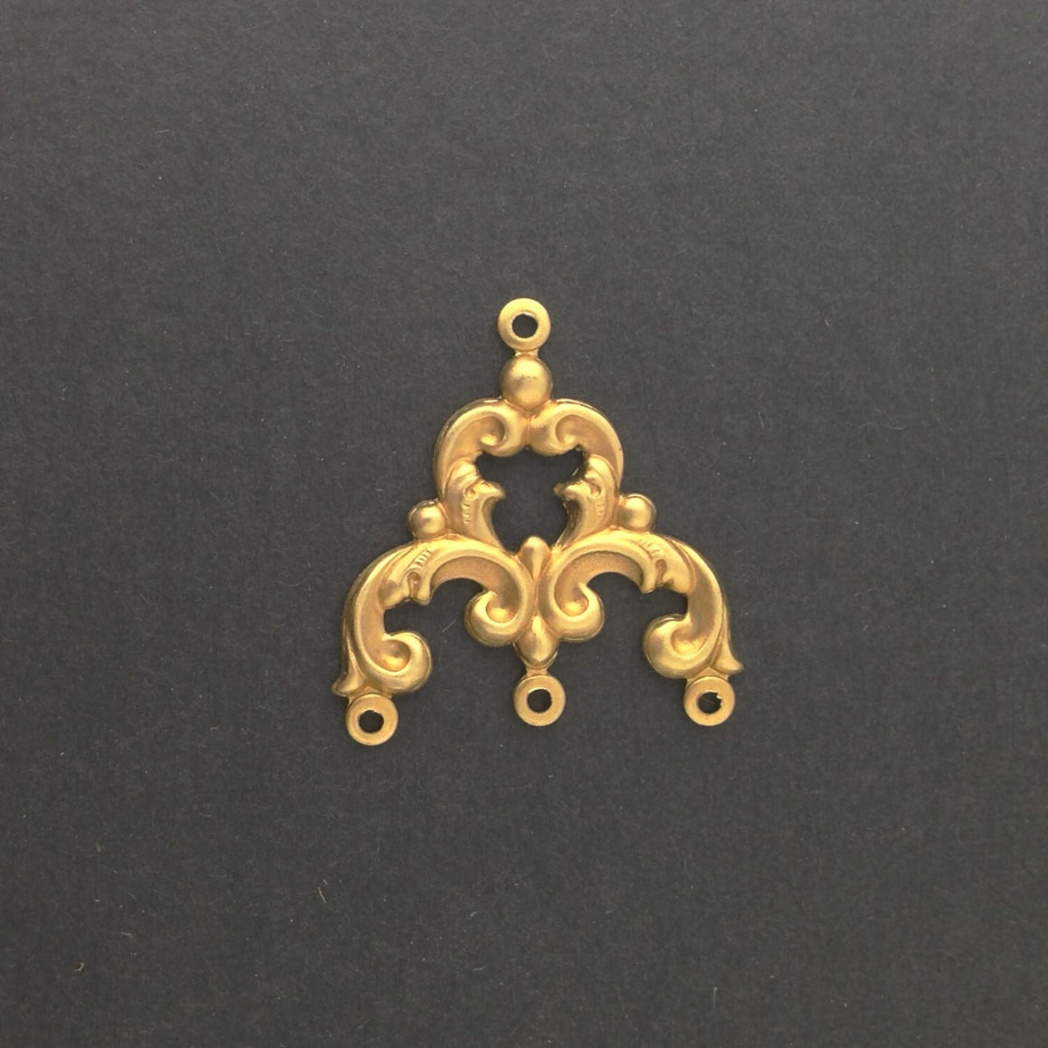 4 Loop Raw Brass Scrolled Chandelier Pendant Findings mtl084