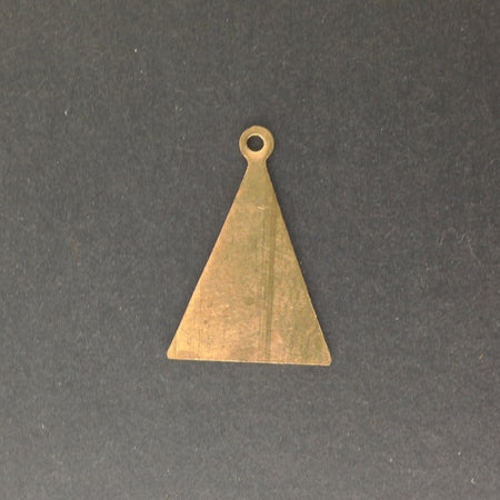 Raw Brass Textured Pattern Triangle with Loop Charm Pendant (6) mtl399C