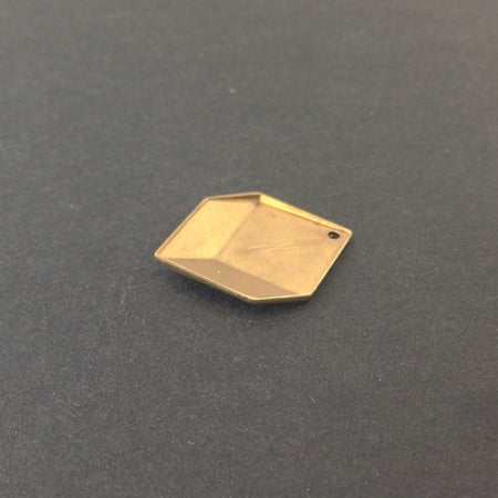 1 Hole Raw Brass Geometric Square Charms Drops (6) mtl076A