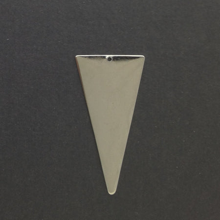 1 Bottom Hole Silver Plated Large Narrow Triangle Pendant (4) mtl200E
