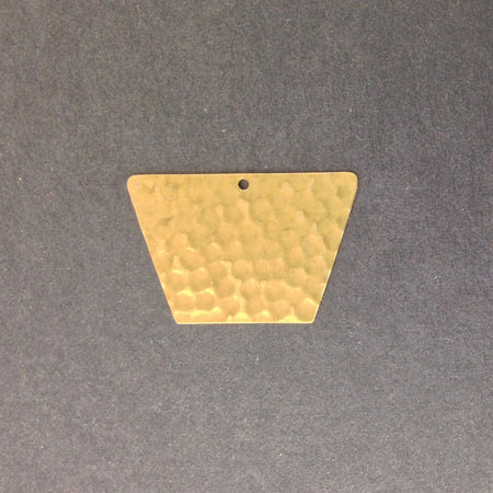 1 Hole Raw Brass Hammered Trapezoid Pendant Charm (4) mtl402B