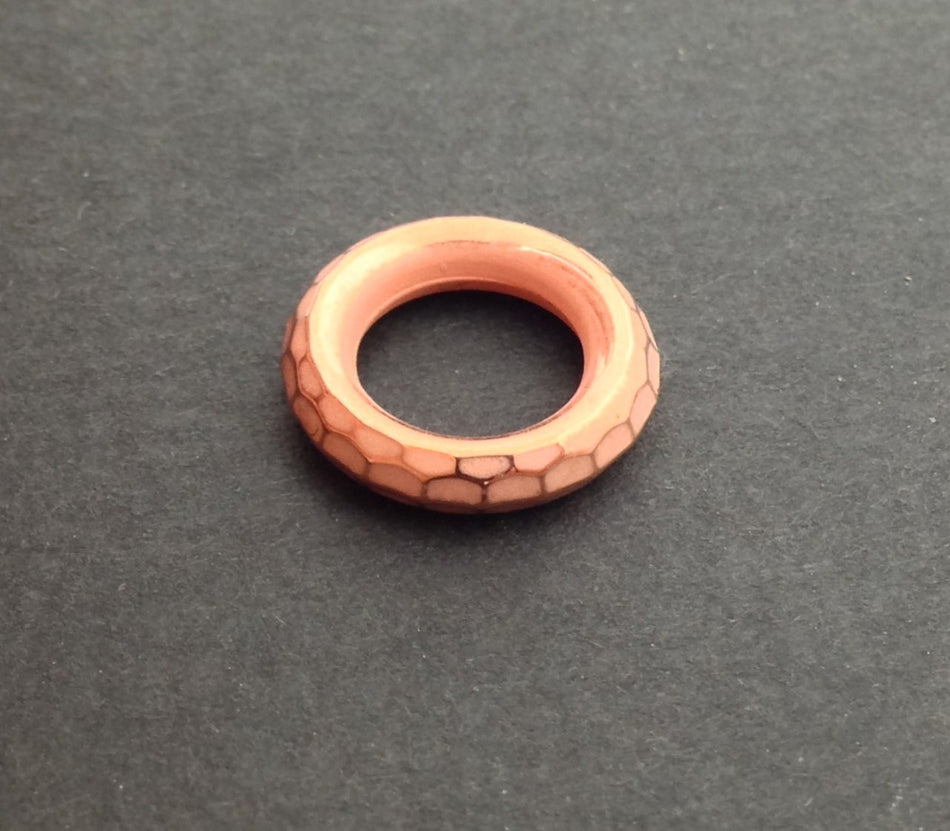 Vintage Copper Plated Acrylic Faceted Hoop Ring Beads (6) bds1004A